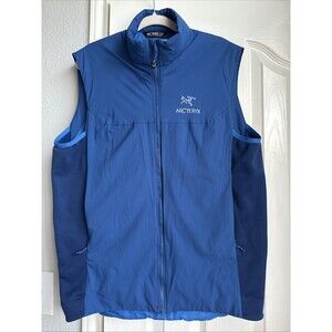 Arc'Teryx Atom SL Full Zip Logo Vest Men's Size medium Blue Zipper Pocket